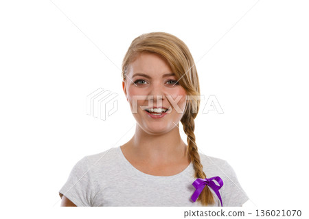 Teenage girl in braid hair making happy face Teenage girl in braid hair making happy face 136021070