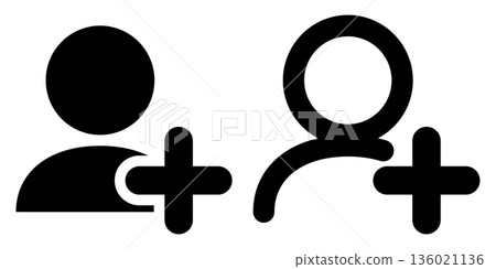 Add user icon | Simple UI material with person and plus sign 136021136