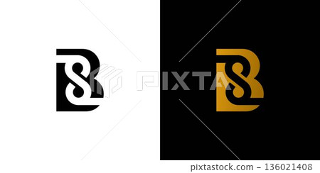 Modern and unique letter BS initials logo design Modern and unique letter BS initials logo design 136021408