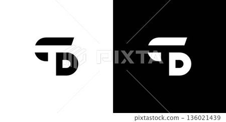 Unique and strong letter TD initials logo design Unique and strong letter TD initials logo design 136021439