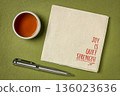 Joy is not weakness. It is quiet strength that lasts. Reflective note on a napkin with tea. 136023636