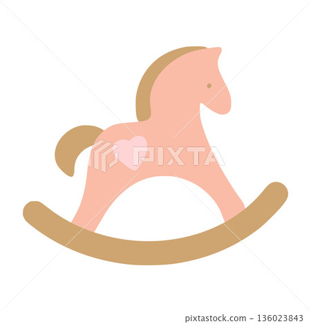 Pink rocking horse toy for children's playing time Pink rocking horse toy for children's playing time 136023843
