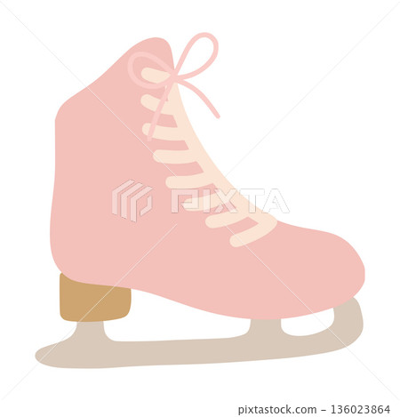 Pink ice skate creating winter sports feeling 136023864