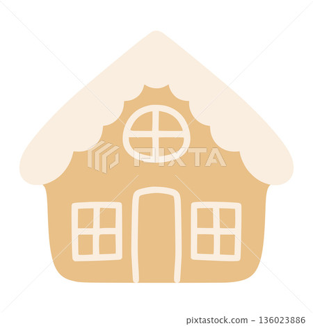 Gingerbread house illustration for christmas holiday designs Gingerbread house illustration for christmas holiday designs 136023886