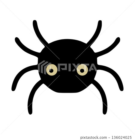Black cartoon spider walking for halloween party decoration 136024025