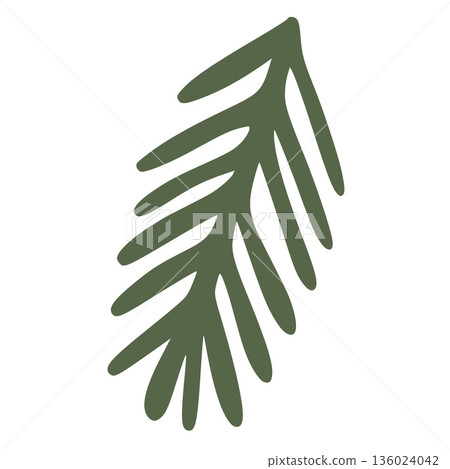Pine tree branch drawing for christmas decoration Pine tree branch drawing for christmas decoration 136024042