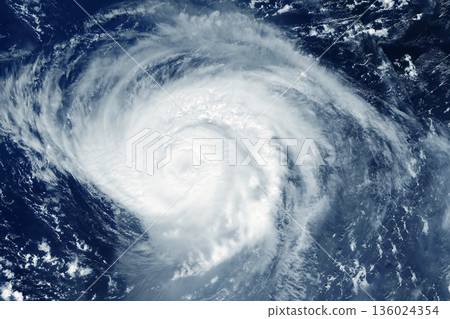 Hurricane from space. Atmospheric cyclone. Elements of this image furnished by NASA 136024354