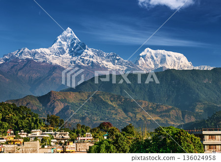 Annapurna range, view from Pokhara, Nepal Annapurna range, view from Pokhara, Nepal 136024958