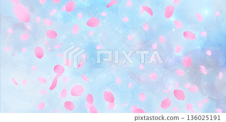 Background material of cherry blossoms with falling petals Background material of cherry blossoms with falling petals 136025191