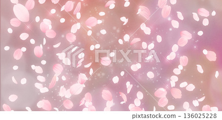 Background material of cherry blossoms with falling petals 136025228