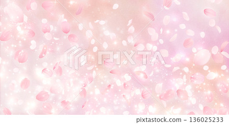 Background material of cherry blossoms with falling petals Background material of cherry blossoms with falling petals 136025233