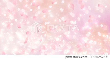 Background material of cherry blossoms with falling petals 136025234