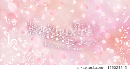 Background material of cherry blossoms with falling petals Background material of cherry blossoms with falling petals 136025243
