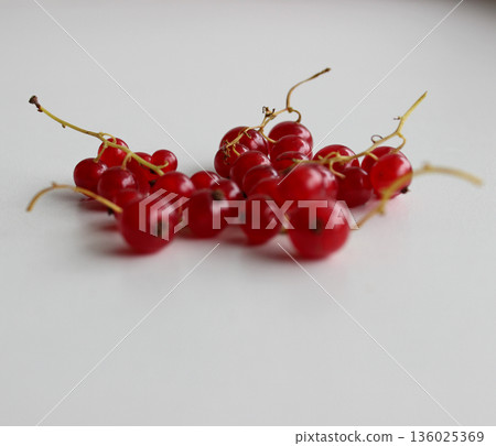 Freshly Picked Red Currant Berries Isolated On White Closeup Stock Photo Freshly Picked Red Currant Berries Isolated On White Closeup Stock Photo 136025369