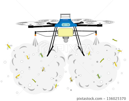 無人機噴灑農藥的示意圖 136025370