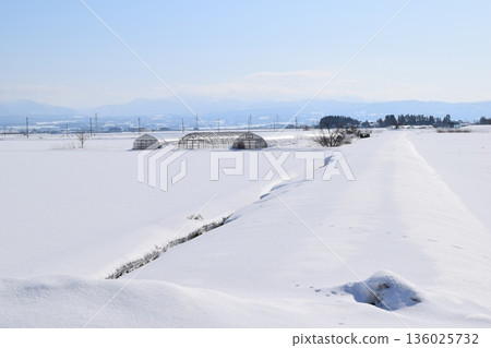 東北地區山形縣莊內的雪景 136025732