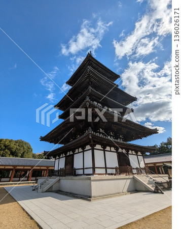 藥師寺，藍天白雲 136026171