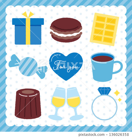 可用於白色情人節或回禮的向量圖標 136026358