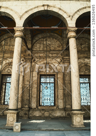 Windows And Columns Of The Mosque 136026495