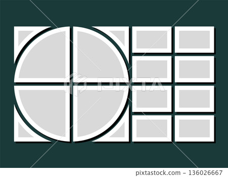 Template collage of twelve frames, images, photo 136026667