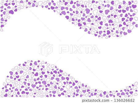 心形圖案背景紫色3色邊框和純色心形 136026682