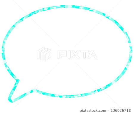 Stained glass style speech bubble, triangular pattern, round shape Stained glass style speech bubble, triangular pattern, round shape 136026718