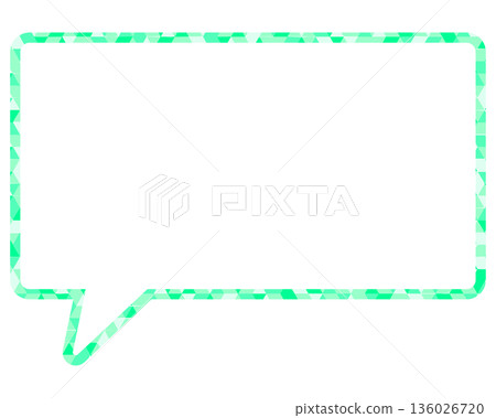 Stained glass style speech bubble, triangle pattern, square 136026720