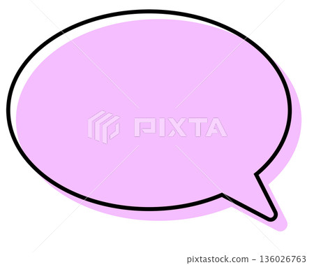 Simple speech bubble with misaligned lines - round Simple speech bubble with misaligned lines - round 136026763