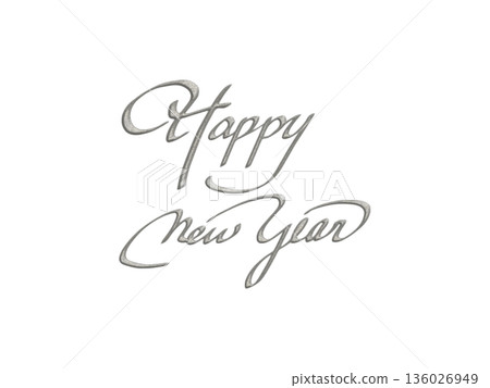 3D New Year's lettering: Happy new Year 136026949