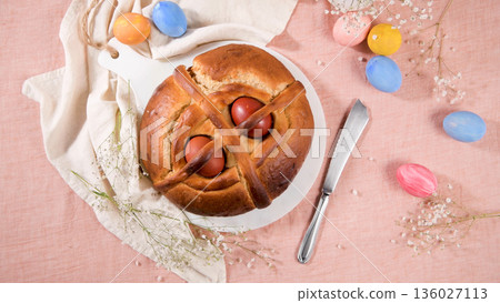 Easter folar with eggs 136027113