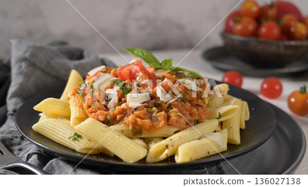 Vegetarian lentil Bolognese 136027138