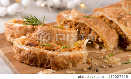 Puff pastry vegetable roll Puff pastry vegetable roll 136027236