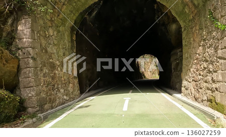 Point of view shot of riding a bicycle Point of view shot of riding a bicycle 136027259