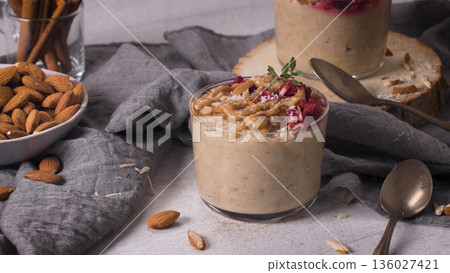 Breakfast oatmeal porridge 136027421