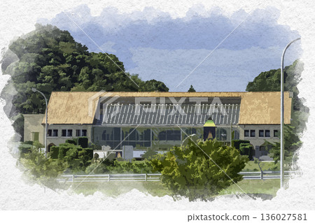 Watercolor style Awaji SA Awaji Highway Oasis Awaji City, Hyogo Prefecture 136027581