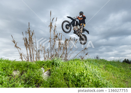 Enduro bike rider 136027755