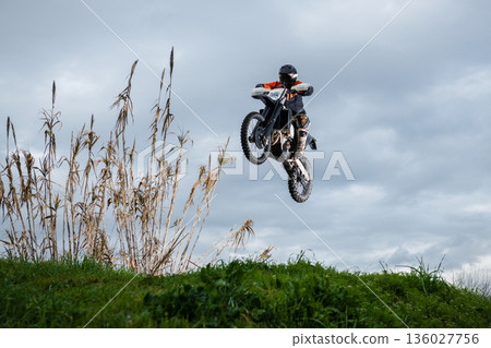 Enduro bike rider 136027756