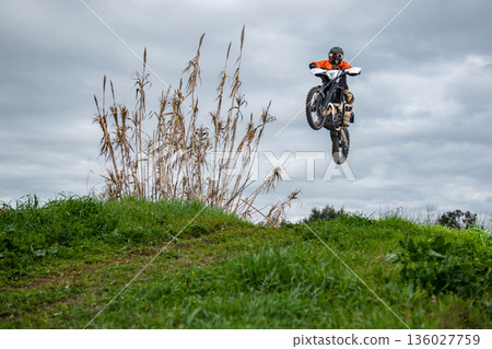 Enduro bike rider 136027759