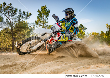 Enduro bike rider Enduro bike rider 136027892