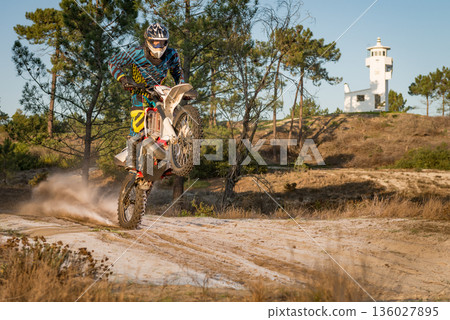 Enduro bike rider Enduro bike rider 136027895