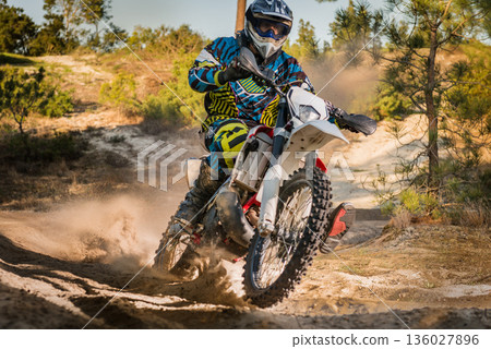 Enduro bike rider Enduro bike rider 136027896