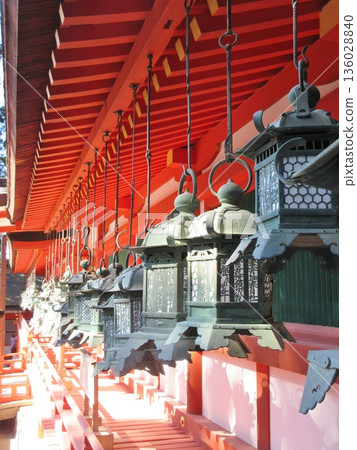 Kasuga Taisha Shrine - A donated fishing lantern in front of the inner gate Kasuga Taisha Shrine - A donated fishing lantern in front of the inner gate 136028840