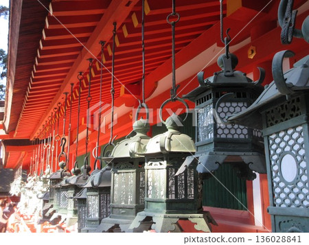 Kasuga Taisha Shrine - A donated fishing lantern in front of the inner gate Kasuga Taisha Shrine - A donated fishing lantern in front of the inner gate 136028841