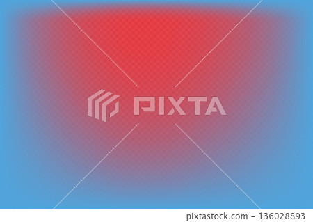 Abstract Red Circle on Blue Gradient Background With Soft Blur and Halftone Texture. 136028893