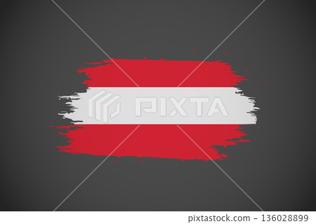Austria Flag Design with Artistic Brushstrokes. 136028899