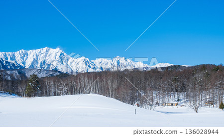 Nakayama Plateau Snow Trekking (View of the Northern Alps) Nakayama Plateau Snow Trekking (View of the Northern Alps) 136028944
