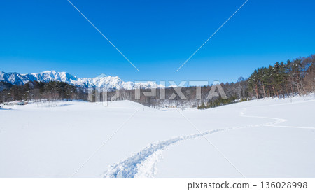 中山高原雪地健行（北阿爾卑斯山景色） 136028998
