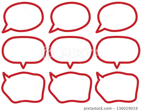 Simple speech bubble red fill pattern 136029019