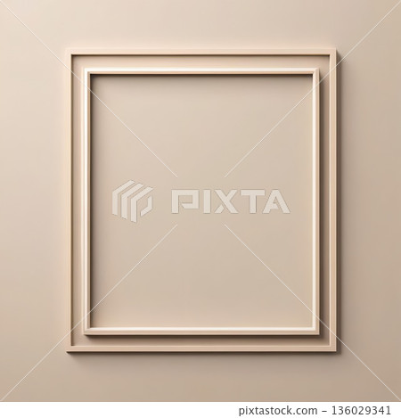 簡約柔和的米色幾何邊框 136029341