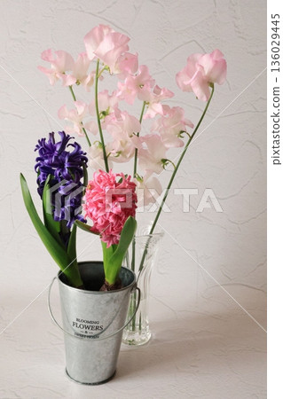 Hyacinths and cut flowers 136029445
